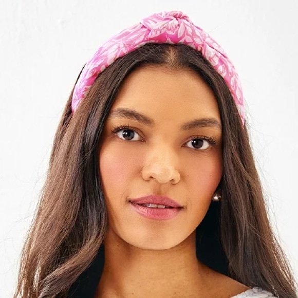 {Lilly Pulitzer} Slim Knotted Headband in Rousseau Pink Tulip To Tango - NWT - Picture 2 of 10